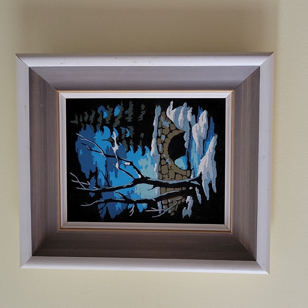 Vintage Picture Black Velvet Art